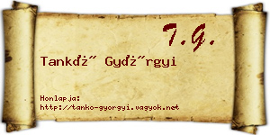 Tankó Györgyi névjegykártya